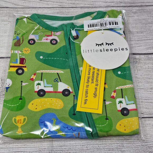 NIB Little Sleepies Fairway Fun Shorty Zippy Size 6-12 months - Picture 1 of 3